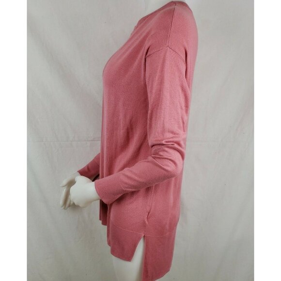 H&M Lightweight Tunic Sweater Womens M Top Rose Pink Drop Shoulder Pullover - Picture 5 of 12
